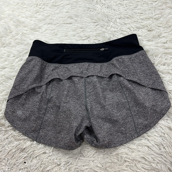 Lululemon Speed Up Short Long *4" Updated Fit Heather Lux Multi Black / Black - Picture 4 of 6